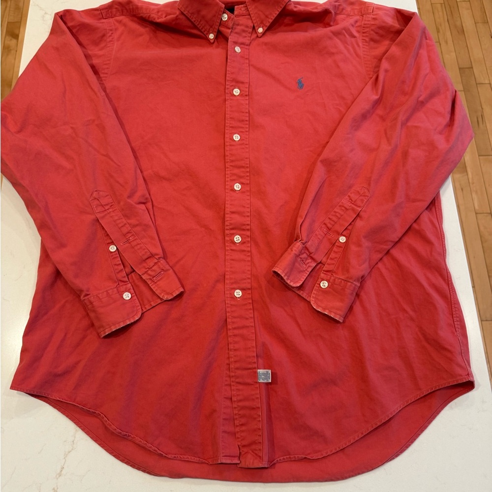 Ralph Lauren Red Long-Sleeve Button-Down Shirt